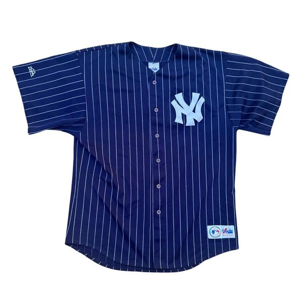 Majestic Other - Majestic MLB New York Yankees Pinstripe Blue Jersey Mens Size XL